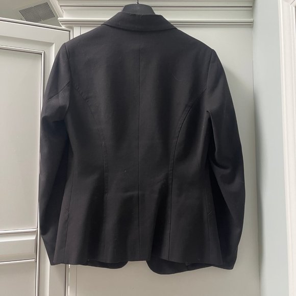 Larry Levine Single Button Stretch Blazer, Size Small, Black - Picture 2 of 6